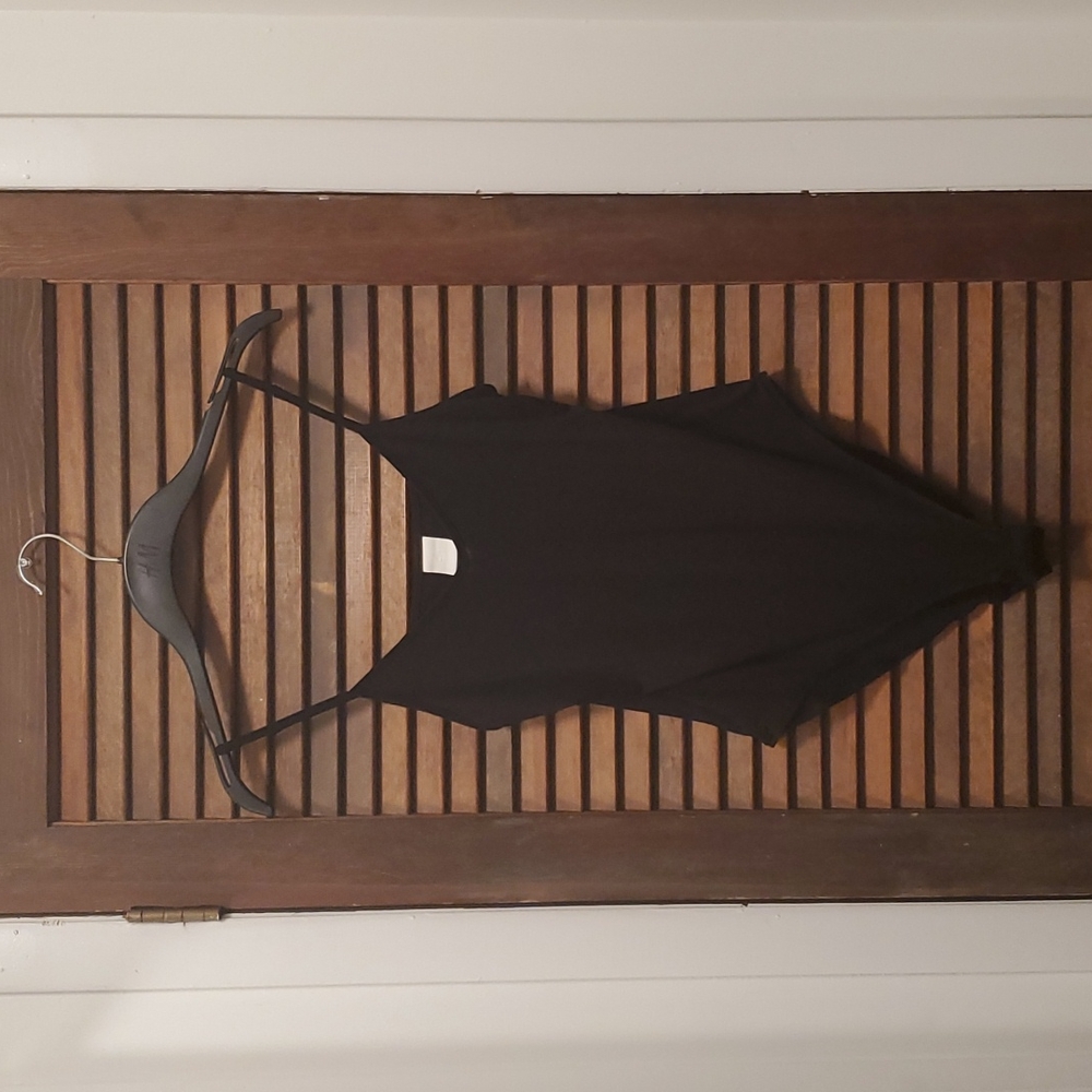 Black Spaghetti-Strap Bodysuit